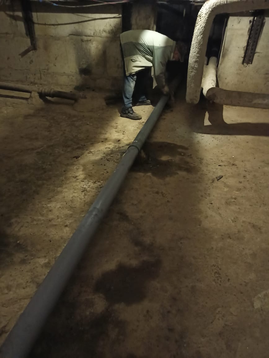 ул. Исаева д.3 - замена участка канализации в подвале
