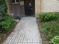 ул. Циолковского, д.2А - ремонт брусчатки