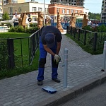 ул. Пионерская, д.30 к 9 покраска столбиков 