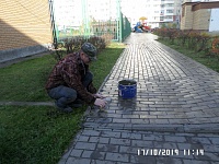 Частичный ремонт брусчатки на детской площадке по ул. Пионерская д.30, корп.5 и 6